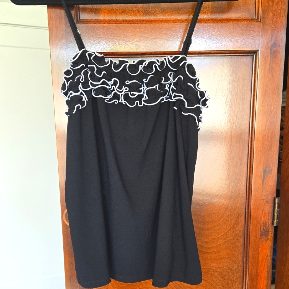 CeCe Ruffled Spaghetti Strap Tank Top, Size: Small